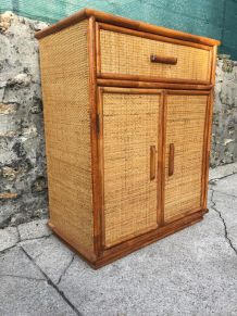 Buffet Vintage 80' en rotin 