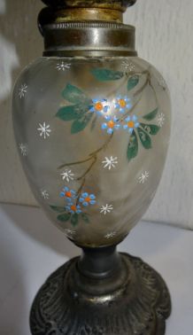 lampe pétrole verre émaillé