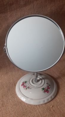 Miroir de table pied porcelaine 