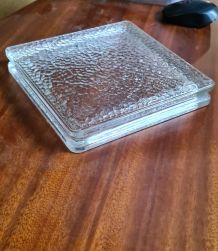dessus de plat PAVE DE VERRE moulé  signé NEVADA,LE CORBUSIE