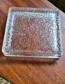 dessus de plat PAVE DE VERRE moulé  signé NEVADA,LE CORBUSIE