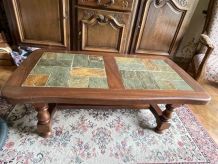 Table basse - pierre et bois