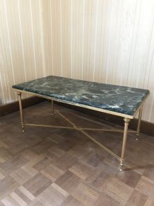 Table basse en marbre vert des Alpes des annèes 50/60