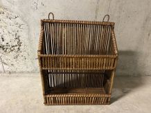 Etagère à épices en rotin années 70