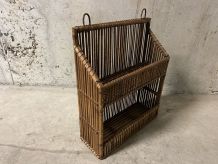 Etagère à épices en rotin années 70