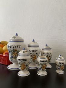 Ensemble de 6 pots d’apothicaire
