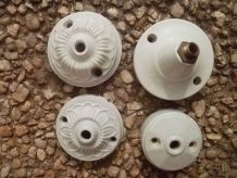 lot  de  4 rosaces en porcelaine , vintage