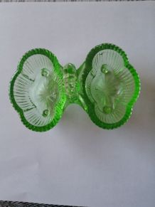Ensemble à épices de couleur vert en verre transparent 