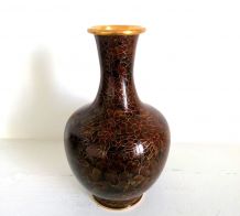 Vase asiatique en laiton cloisonné 