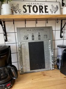 Tableau mémo courses en zinc et ardoise