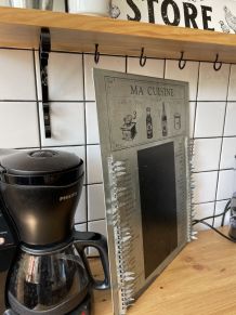 Tableau mémo courses en zinc et ardoise