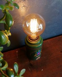 Lampe vintage chevet bureau métal ronde vert Jacksons Tea
