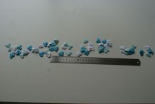 Lot de confettis coeurs en origami Bleu et blanc