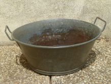 bassine  en  zinc  , ancienne , vintage