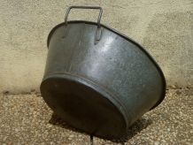 bassine  en  zinc  , ancienne , vintage