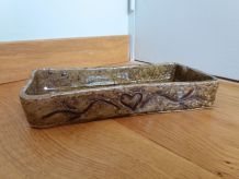 Vide poche rectangulaire en grès pyrité signé