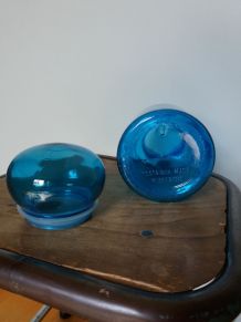 Flacon d'apothicaire bocal en verre bleu