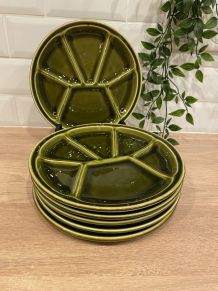 Set de 6 assiettes à fondue Gien 