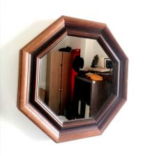 Miroir hexagonal en bois art déco 