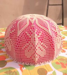 Abat jour en tissu et crochet (vintage)