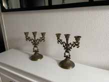 2 chandeliers 3 branches en laiton