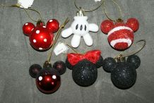 Lot de 20 boules de Noël Têtes de Mickey Disney 2 tailles