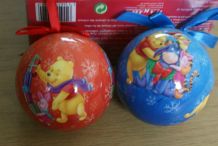 Lot de 6 boules de Noël Disney Winnie rouge bleu