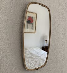 Miroir  vintage 1960 rétroviseur asymétrique - 46 x 24 cm