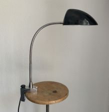 Lampe vintage 1950 industrielle atelier usine laquée noire -