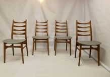 Set de 4 chaises scandinave année 50-60 restaurées