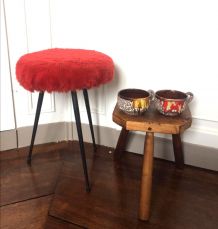 Tabouret Pelfran rouge 1960