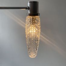 PAIRE D’APPLIQUES EN VERRE MOULÉ VINTAGE