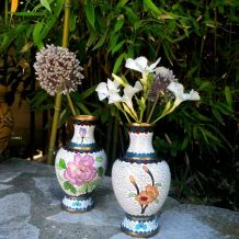 Paire de vases cloisonnés , Chine vers 1900 