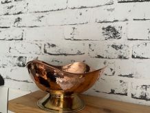Coupe de fruits en cuivre et laiton