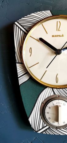 Horloge vintage pendule silencieuse minuteur "Kiplé"