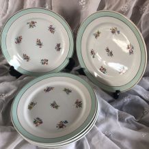 6 assiettes plates KG Luneville