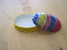 grande boite a pilules en porcelaine peint main décor unique