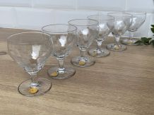 Set de 6 verres à vin gravés