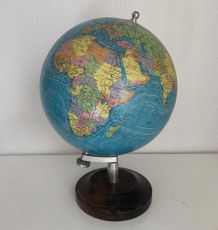 Grand globe vintage 1980 terrestre Taride bois - 38 cm