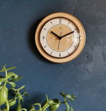 Horloge formica vintage pendule silencieuse ronde "SMI"