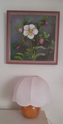 Tableau peinture décor floral, roses, dim 34 x 34 cm