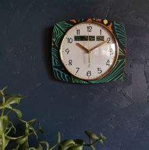 Horloge vintage pendule silencieuse rectangulaire "Jaz "