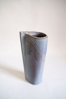 Vase vintage en céramique bleue, années 50