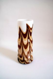 Vase vintage en verre de Murano Marron, Carlo Moretti, 1970