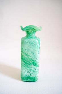 Vase Murano vintage vert, soliflore vert, années 70 