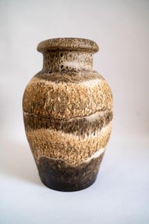 West Germany, Scheurich, vase en céramique marron, années 50