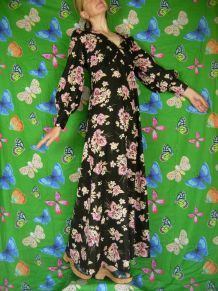 robe longue à fleurs années 70