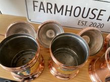 Ensemble de 5 pots à épices cuivre et 1 chaudron en cuivre