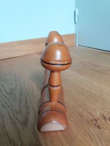 Porte manteau mural façon bambou à 3 patères champignon