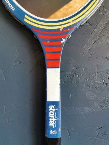 Miroir mural ovale bois raquette tennis vintage "Champion"